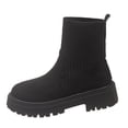 thumbnail image 1 of Dasayo Chunky Womens Booties Black Hiking Ankle Non Slip Comfy Stretchy Boots Womans Shoes 36, 1 of 9