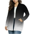 thumbnail image 1 of Dasayo Coat for Women Fall Long Open Front Black Gradient Color Casual Cardigan Shackets for Women 2025 L, 1 of 5