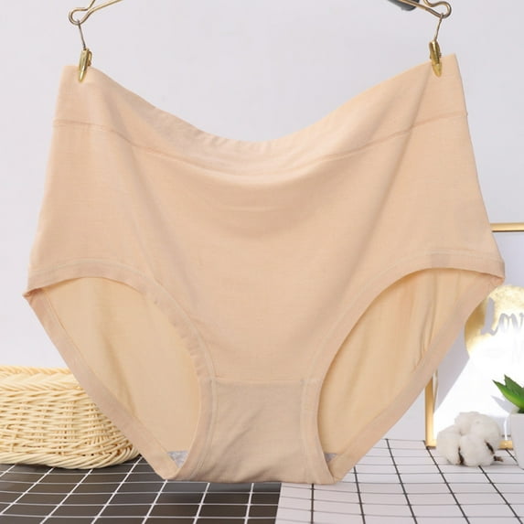 Dasayo Comfortable Underwear Women Briefs Yellow Granny Panties Solid Seamless Panties for Women Size XL