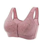 Dasayo Daisy Bras for Women Wireless Push up Cotton Front-Close Wide Strap Bra Full Figure Beauty Back Bra Everyday Wear