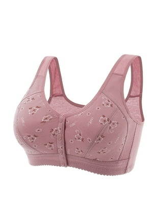 Front Closure Push Up Bra Wide Strap Comfort Wire Free Bra Large Size Bras  For Women