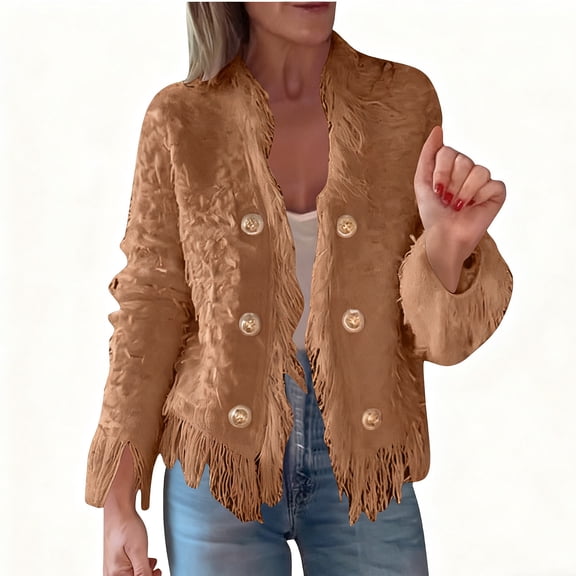 Dasayo Dress Blazer Jackets for Women Business Work Yellow Fringe Suit Fashion Blazer Jackets for Women XXL