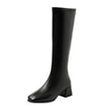 thumbnail image 1 of Dasayo Dress Women's Boots Mid-Calf Black Block Heel Classic Elegant Faux Leather Square Toe Boots Women's Shoes 41, 1 of 9