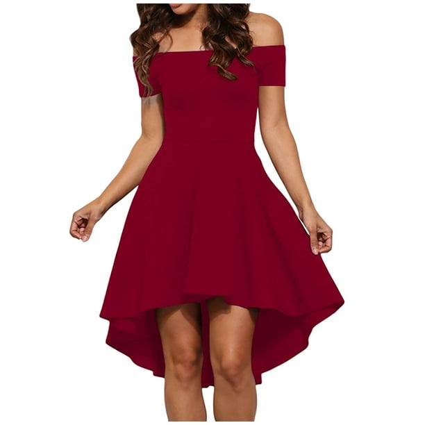 Dasayo Dresses for Women Plus Size Summer Red Graduation Short Sleeve Cocktail Dress Off Shoulder Neck High Low Solid Dresses S - Walmart Business Supplies Dasayo Dresses for Women Plus Size Summer Red Graduation Short Sleeve Cocktail Dress Off Shoulder Neck High Low Solid Dresses S - Walmart Business Supplies
