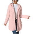 thumbnail image 1 of Dasayo Dressy Women's Coats Fleece Pink Hooded Sweater Button Down Loose Fit Coats Shackets for Women 2025 XL, 1 of 1