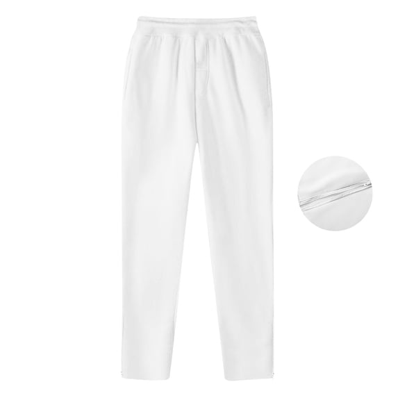 Dasayo Elastic Waist Women Pants Jogger Yoga White Straight Leg Sweatpants Trousers for Women M