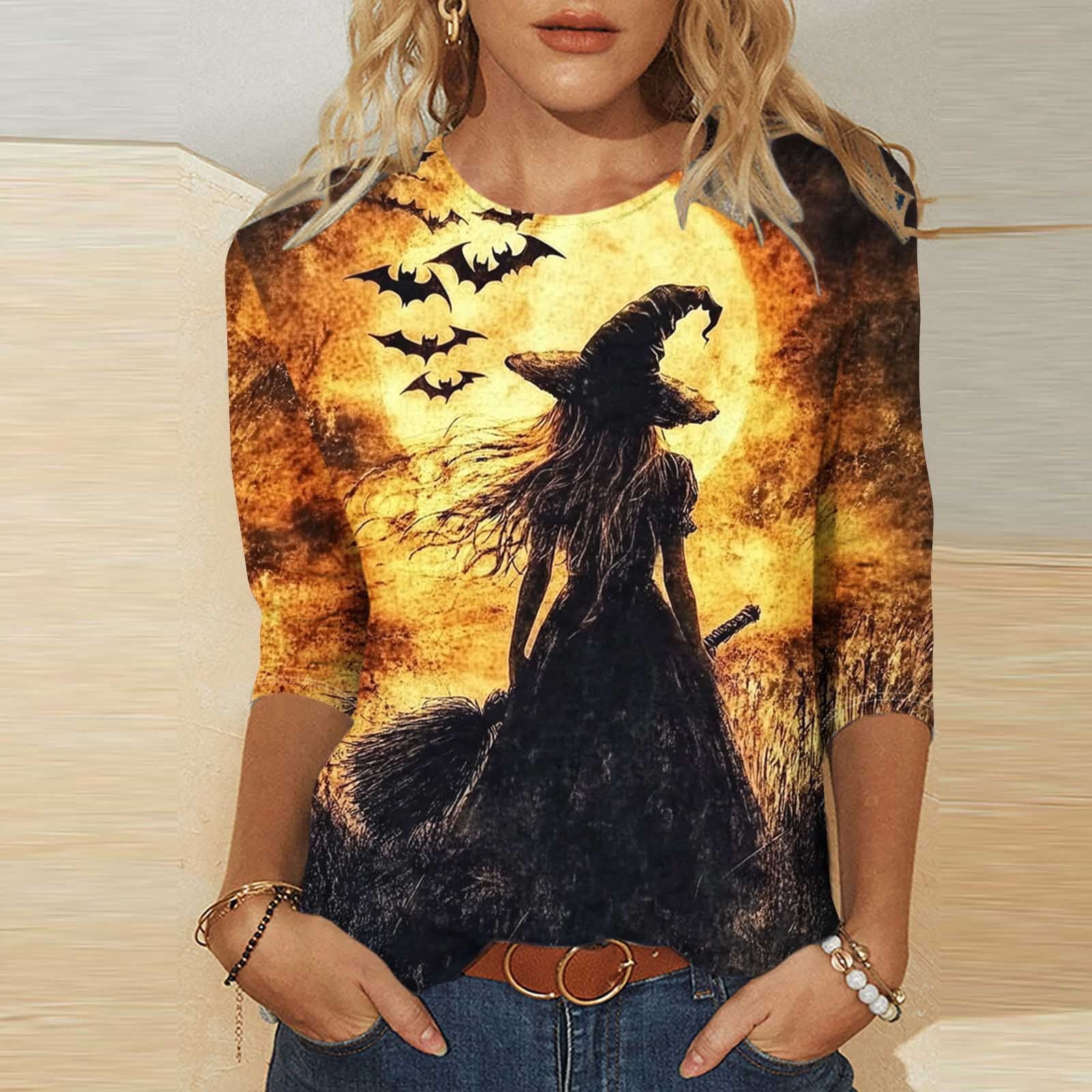 Women's Merry Christmas T-Shirt – Funny Plaid & Leopard Print 3/4 Sleeve Graphic Tee