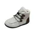 thumbnail image 1 of Dasayo Furry Women Boots Footwear Ankle White Non Slip Snow Lace up Winter Round Toe Shoes Woman Shoes 39, 1 of 9