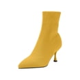 thumbnail image 1 of Dasayo Gold Womans Boots Ankle Pointed Toe Comfortable Dress Stretch Knitted High Heel Breathable Boots Womans Shoes 43, 1 of 6