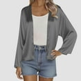 thumbnail image 1 of Dasayo Gray Women's Tops Open Front Comfy Long Sleeve Solid Seamless Cardigans Tee Shirts Womens S, 1 of 8