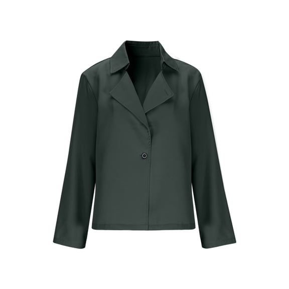 Dasayo Gray Womens Coat Trench Business Work Cropped Collared Office Peacoat Women's Jackets S