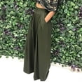 thumbnail image 1 of Dasayo Green Pants for Women Trendy Pleated High Waist Wide-Leg Slacks Workout Solid Soft Trousers Sweatpants Women L, 1 of 6