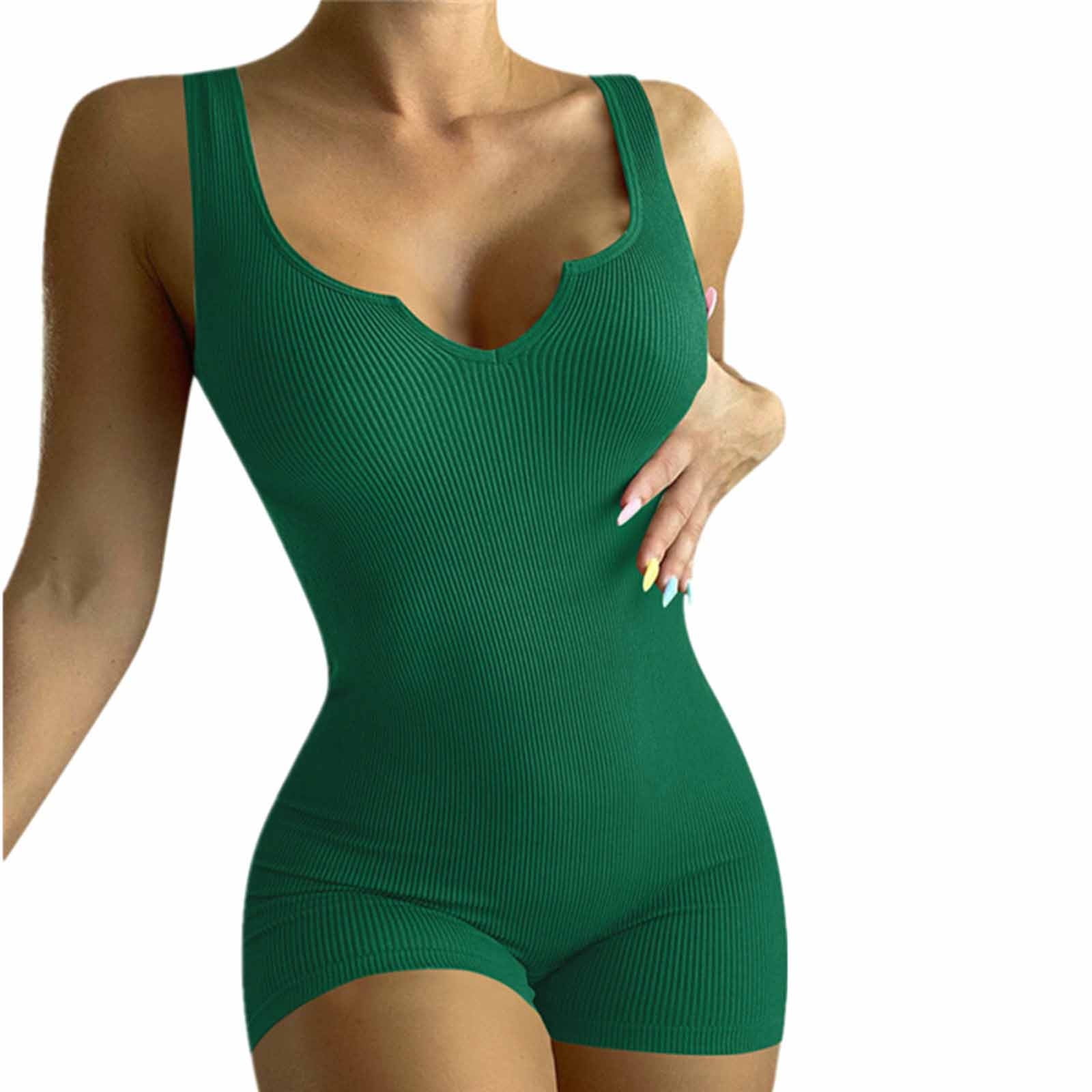 Dasayo Red V Neck Bodysuit for Women Women's Solid Color