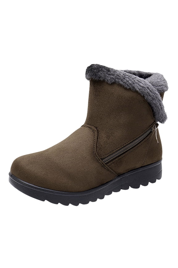 Green Womans Boots Non Slip Snow Ankle Furry Winter Ski Warm Boots Shoes Women 35