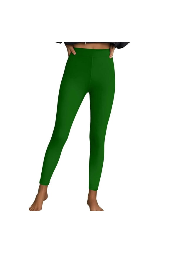 Green Women Pants Leggings High Waist Slim-Leg Yoga Long Jeggings Stretchy Soft Solid Shapewear Women Pants XXL