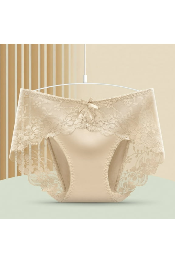 High Cut Women's Lingerie on Cotton Butt Lift Tummy Control Lace Panties Girls Hipster Underwear L