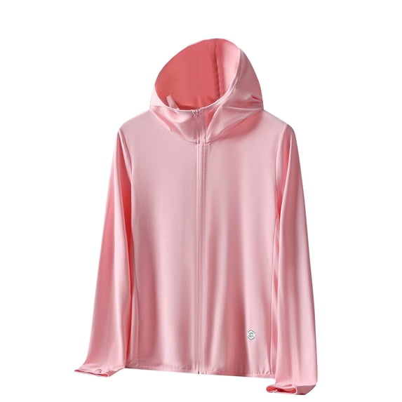 Dasayo Hooded Womens Coats Sport Full-Zip Pink Uv Protection Jackets Lightweight Hoodies Shackets for Women 2025 XXXXL