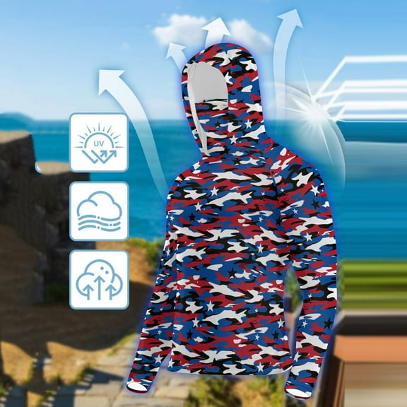 Dasayo Hoodies for Women Sun Long Sleeve Graphic Prints UV Breathable Hoodies Womens Blouses M