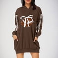 thumbnail image 1 of Dasayo Long Sleeve Women Dresses on Brown Football Plus Size Pockets Hooded Dress Shirt Dresses for Women L, 1 of 4