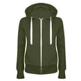 thumbnail image 1 of Dasayo Long Sleeve Womens Hoodie Sweatshirts Green Full Zip up Hooded Lightweight Solid Drawstring Jackets for Women L, 1 of 2