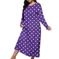 thumbnail image 1 of Dasayo Long Sleeve Womens Nightgown Oversized House Long Sleep Shirt Casual Bodycon Polka Dot Pajamas Women's Pajamas S, 1 of 6