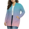thumbnail image 1 of Dasayo Long Womens Coat Open Front Light Blue Fall Casual Gradient Color Cardigan Jackets for Women XXXXL, 1 of 5