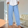 thumbnail image 1 of Dasayo Lounge Womens Pants Blue Loose High Waist Slacks Drawstring Lightweight Outfits Sweat Pants for Womens XXXXXL, 1 of 7