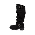 thumbnail image 1 of Dasayo Mid-Calf Women's Boots Black Western Slouch Buckles Round Toe Wide Calf Boots Shoes Women 36, 1 of 8