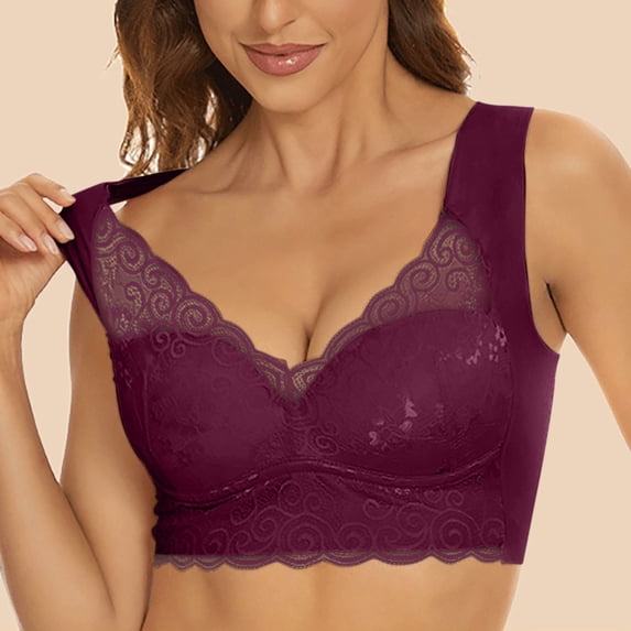 Dasayo Bras for Women Full Coverage No Underwire Bras Plus Size,Lifting Lace Bra for Heavy Breast