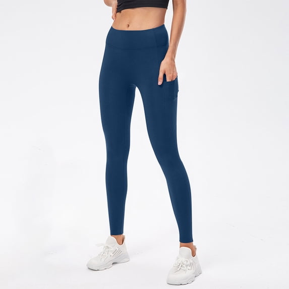 Dasayo No Front Seam Womens Tights Blue Tummy Control Yoga High Waist Soft Stretchy Leggings Womens Pants XL