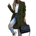 thumbnail image 1 of Dasayo Pea Womens Coats Green Dress Trench Collared Long Business Casual Coats Womens Jackets L, 1 of 9