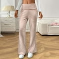 thumbnail image 1 of Dasayo Pink Pants Women Striped Flare-Leg High Waist Chinos Sweatpants Yoga Stretchy Trousers Women's Sweatpants XL, 1 of 7