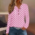 thumbnail image 1 of Dasayo Pink Sweatshirts for Women Lightweight Fall Long Sleeve Cutout Drawstring Polka Dot Hoodies Women's T Shirts S, 1 of 5