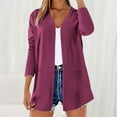 thumbnail image 1 of Dasayo Pink Tops for Women Open Front Long Sleeve Lightweight Pocket Solid Dressy Cardigans Shirts for Women XL, 1 of 6