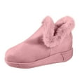 thumbnail image 1 of Dasayo Pink Women Booties Snow Fuzzy Ankle House Ski Winter Comfortable Boots Shoes for Women 43, 1 of 9