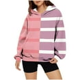 thumbnail image 1 of Dasayo Pink Women Sweatshirt Oversized Winter Long Sleeve Striped Hoodies Women's T Shirts XXL, 1 of 4