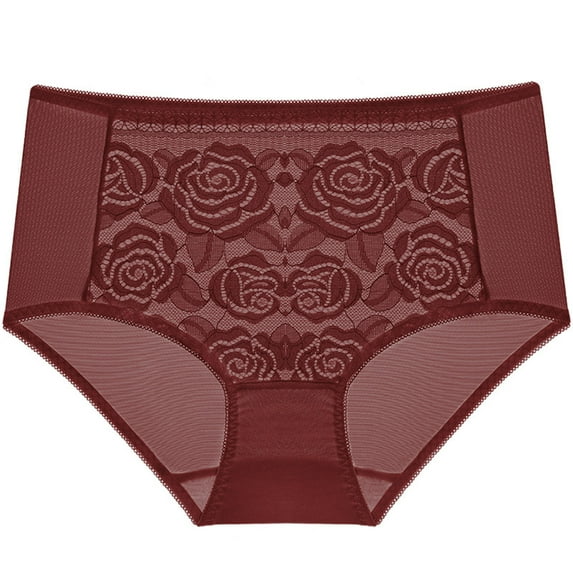 Dasayo Plus Size Women's Panties High Cut Floral Lace Full Coverage Tummy Control Panties Womens Tanga Panties XXXXL