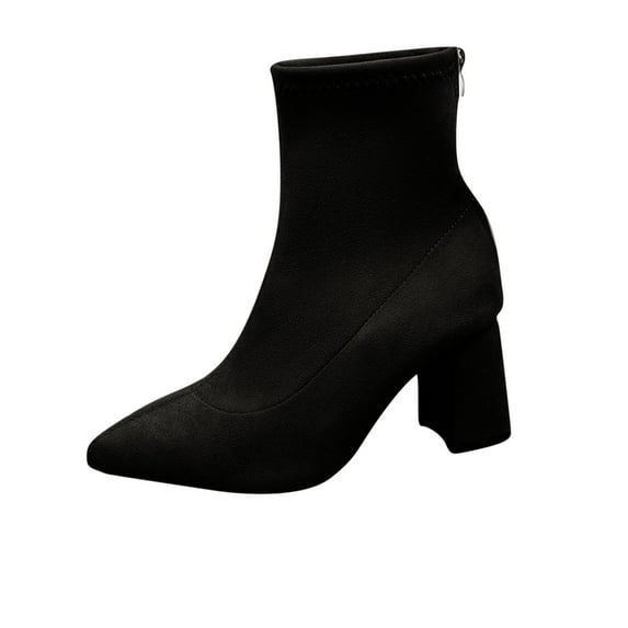 Dasayo Pointed Toe Women Booties Ankle Black Dress Elegant Block Heel Fashion Boots Womans Shoes 35