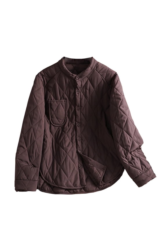 Puffer Women Coats Quilted Light Weight Purple Winter Soft Coats Jacket for Women XL