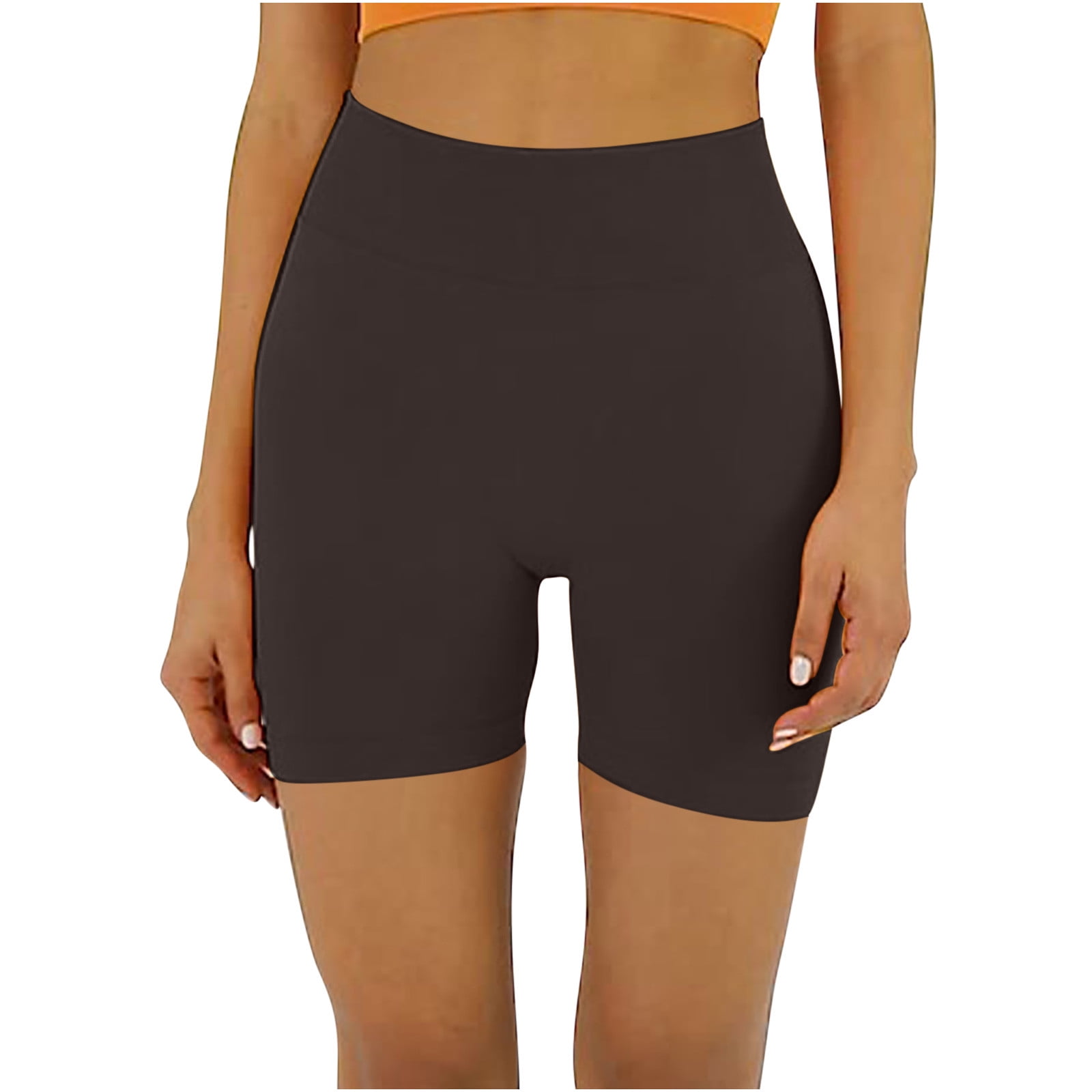 Dasayo Pull On Womens Short High Rise Workout Shorts Solid Gym Shorts for Womens