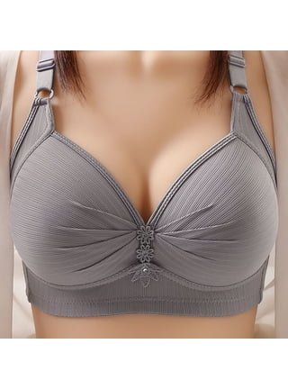 Lilgiuy Women No Steel Ring Lace Bra Large Size Big Breast Thin