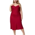 thumbnail image 1 of Dasayo Satin Women Nightgown Cami Spaghetti Strap Red Pajamas Padded Soft Plus Size Nightwear Women's Pajamas XXL, 1 of 4