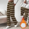 thumbnail image 1 of Dasayo Striped Women Pants Flared Fleece Lined Brown High Waisted Butt Lifting Thermal Pants Womens Joggers L, 1 of 3