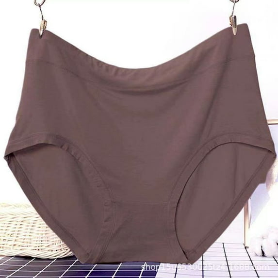 Dasayo Underwear Women Comfortable Brown Granny Panties Solid Ladies Panties Size XXXL