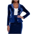 thumbnail image 1 of Dasayo Velvet Womens Blazers Blue Business Soft Suit Fitted Blazer Womens Jacket M, 1 of 7