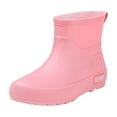 thumbnail image 1 of Dasayo Waterproof Women's Boots Ankle Pink Rain Fall Flat Heel Slip on Booties Woman Shoes 39, 1 of 9