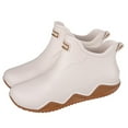 thumbnail image 1 of Dasayo Waterproof Womens Boots Ankle Rain White Low Top Round Toe Non Slip Rainboots Womens Shoes 40, 1 of 5