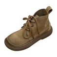 thumbnail image 1 of Dasayo Western Ladies Boots Brown Cowboy Ankle Faux Leather Lace up Round Toe Shoes Womans Shoes 36, 1 of 8
