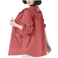 thumbnail image 1 of Dasayo Windbreaker Women's Coat Full-Zip Plus Size Red Light Weight Hooded Hiking Jacket Shacket Women XXL, 1 of 6