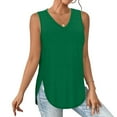 thumbnail image 1 of Dasayo Woman Tank Top Green Sleeveless Solid Tank Tops V-Neck Tops for Womens, 1 of 6